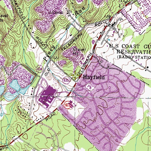 Topographic Map of Hayfield Plaza Shopping Center, VA