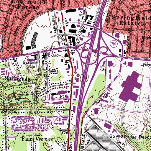 Topographic Map of Lee Shopping Center, VA