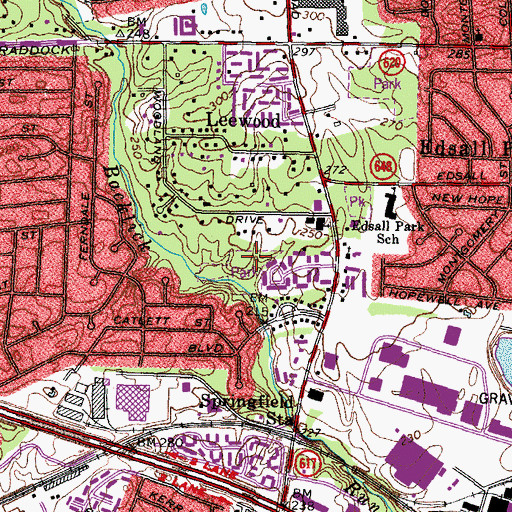 Topographic Map of Leewood Park, VA
