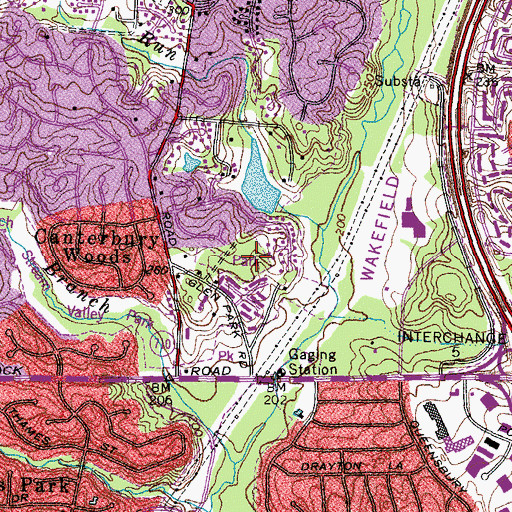 Topographic Map of Oak Hill Park, VA