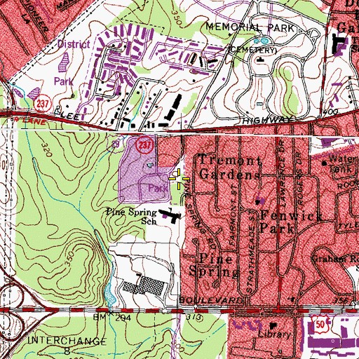 Topographic Map of Pine Spring Park, VA