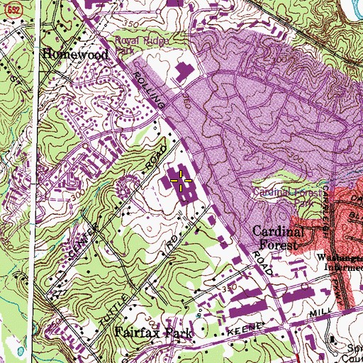 Topographic Map of West Springfield High School, VA