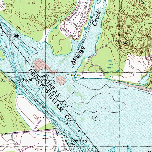 Topographic Map of Frenchmans Point, VA