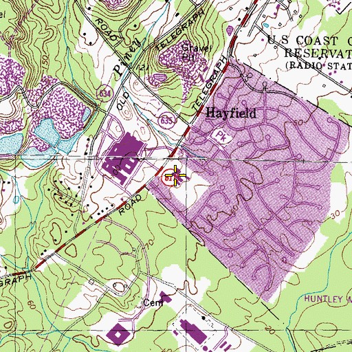 Topographic Map of Hayfield Elementary School, VA