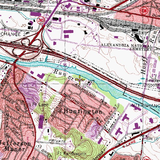 Topographic Map of Huntington Park, VA