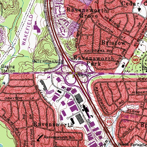 Topographic Map of Interchange 5, VA