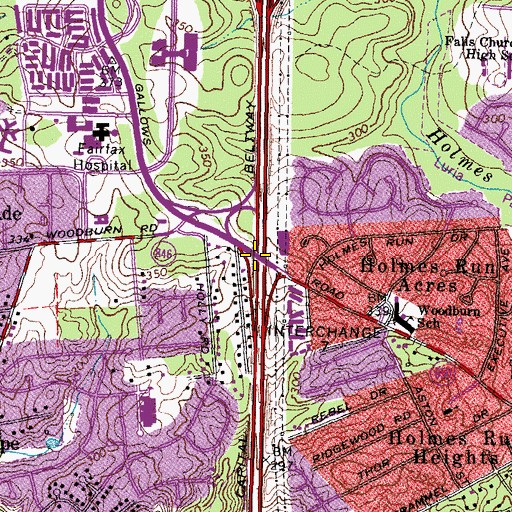 Topographic Map of Interchange 7, VA