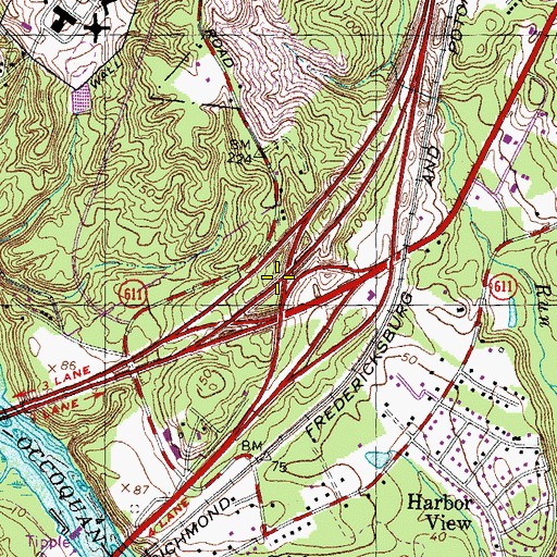 Topographic Map of Interchange 161, VA