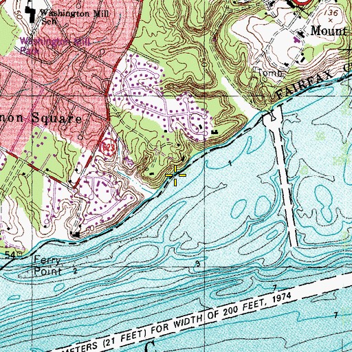 Topographic Map of Mansion House Yacht Club, VA