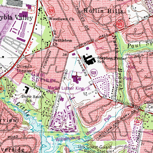 Topographic Map of Inova Mount Vernon Hospital, VA