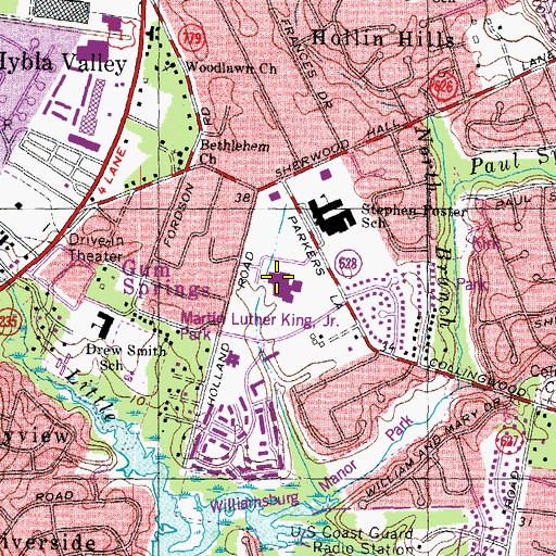 Topographic Map of Inova Mount Vernon Hospital, VA