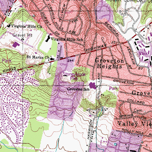 Topographic Map of Stoneybrook Park, VA