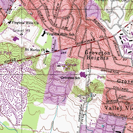 Topographic Map of Stoneybrook Park, VA