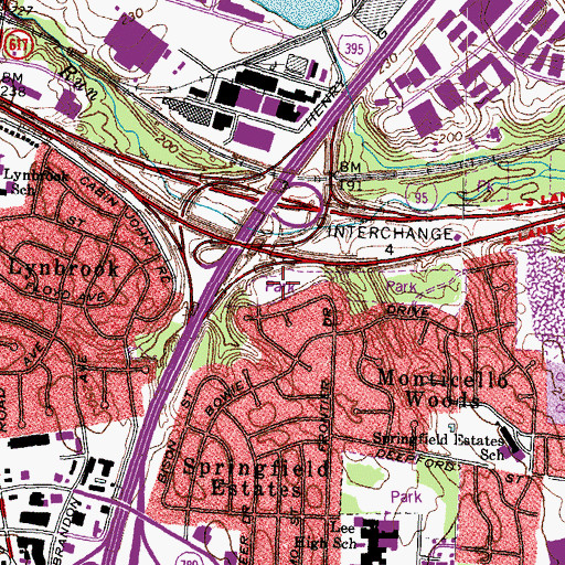 Topographic Map of Trailside Park, VA