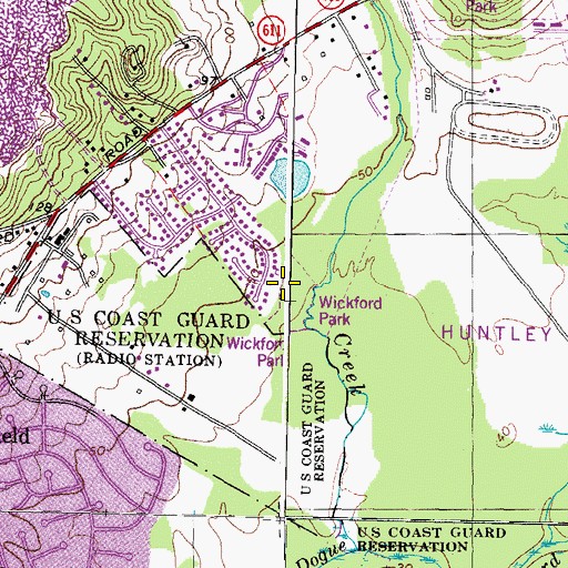 Topographic Map of Wickford Park, VA