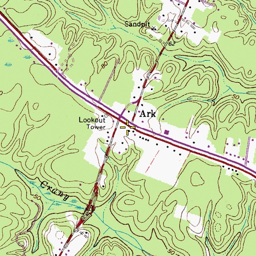 Topographic Map of Ark Post Office, VA