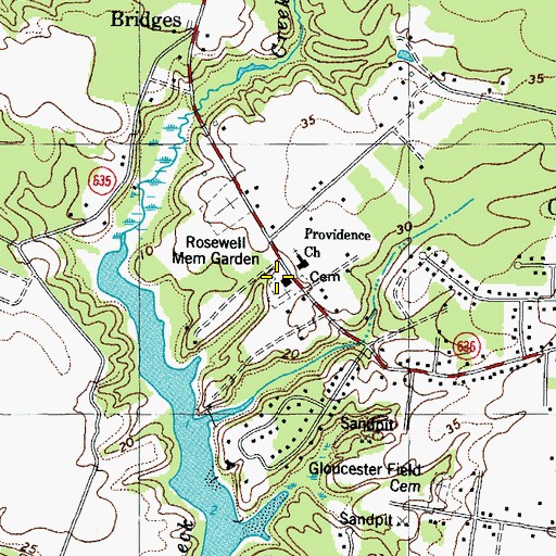 Topographic Map of Providence Cemetery, VA