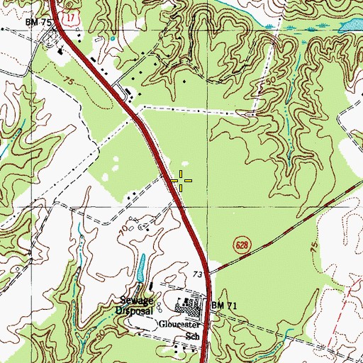 Topographic Map of Town and Country Shopping Center, VA
