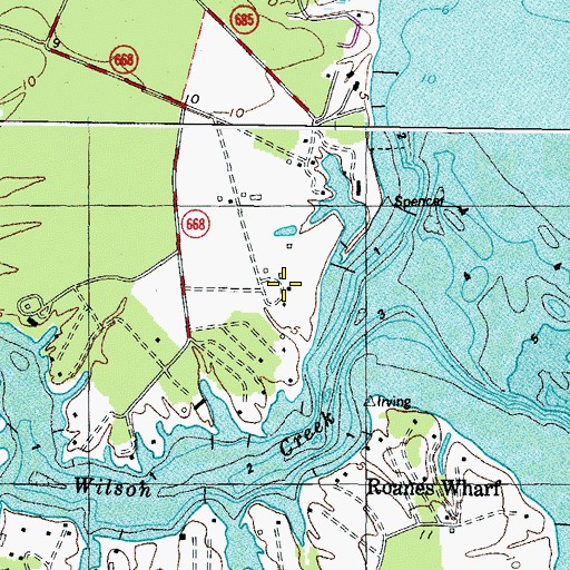 Topographic Map of Whitehall Plantation, VA