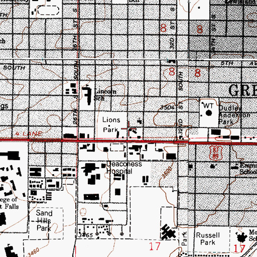 Topographic Map of Christ United Methodist Church, MT