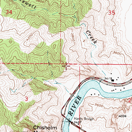 Topographic Map of Missouri Inn Campground, MT