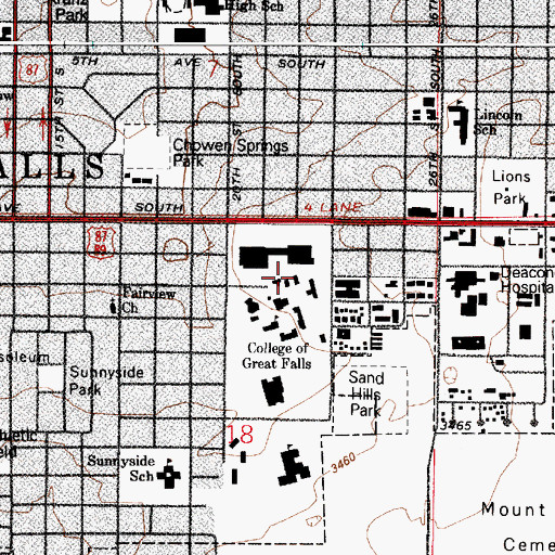 Topographic Map of Providence Hall, MT