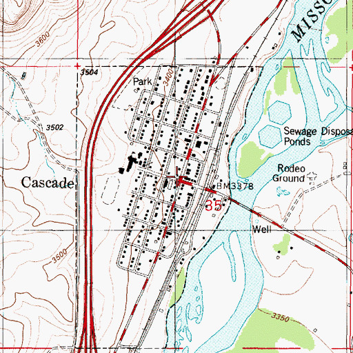 Topographic Map of Church of Christ (historical), MT
