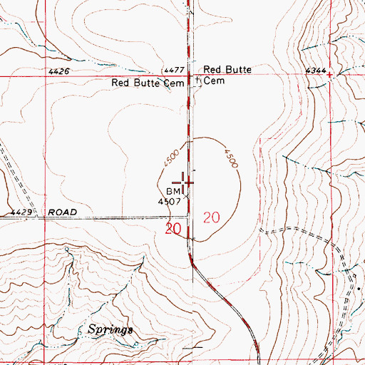 Topographic Map of Red Butte Church (historical), MT