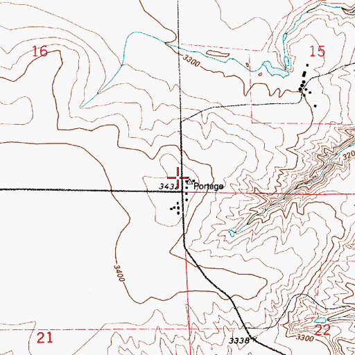 Topographic Map of Fitzgerald School (historical), MT