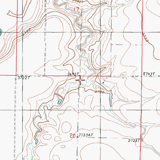 Topographic Map of Coyote Coulee, MT