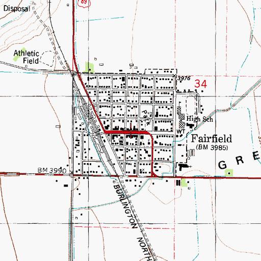 Topographic Map of Grace Lutheran Church, MT