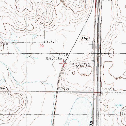 Topographic Map of Cargill (historical), MT