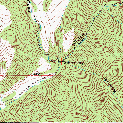Topographic Map of Whites Post Office (historical), MT