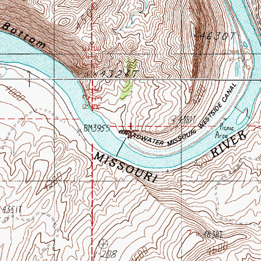Topographic Map of Toston Dam Campground, MT