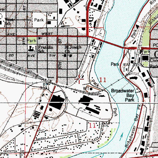 Topographic Map of Johnstown Post Office (historical), MT