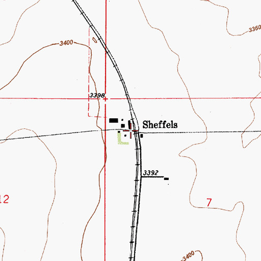 Topographic Map of Goodale Post Office (historical), MT