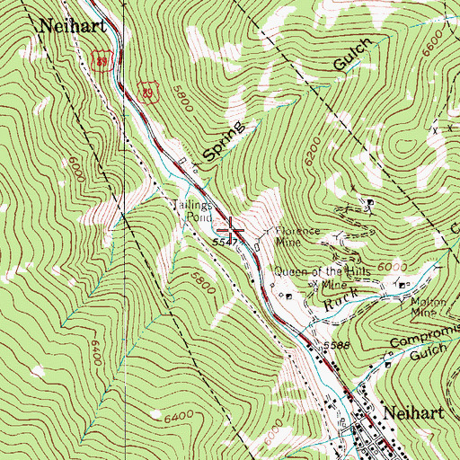Topographic Map of Florence Mine (historical), MT