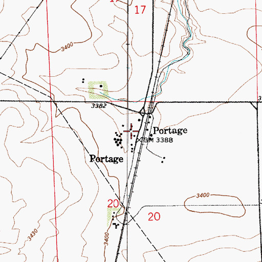 Topographic Map of Portage, MT