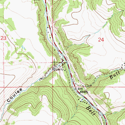 Topographic Map of Yules Spur (historical), MT