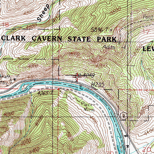 Topographic Map of Cavern (historical), MT