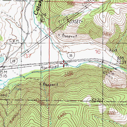 Topographic Map of Cataract (historical), MT