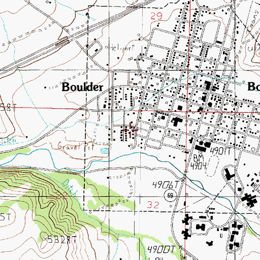 Topographic Map of Mountain Valley Trailer Court, MT