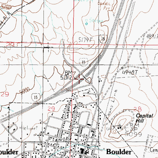 Topographic Map of Interchange 164, MT