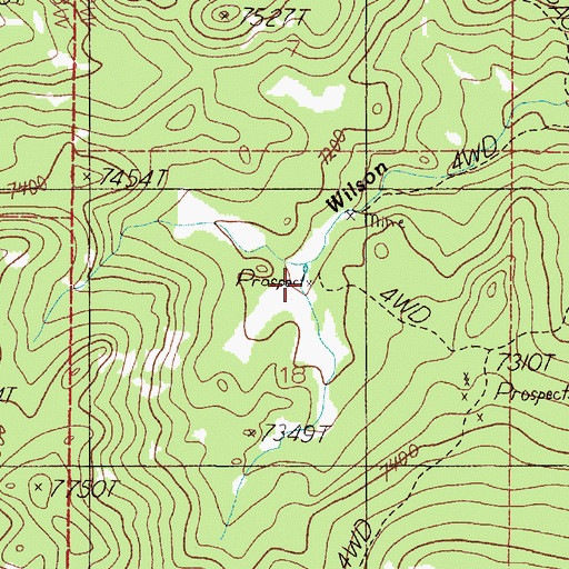 Topographic Map of Ruddville (historical), MT