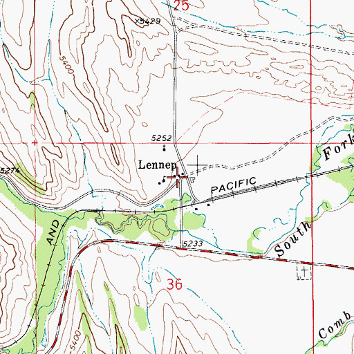 Topographic Map of Lennep Post Office (historical), MT
