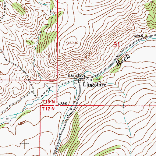 Topographic Map of Lingshire Post Office (historical), MT