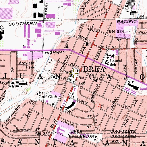 Topographic Map of City Hall Park, CA