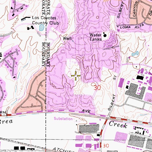 Topographic Map of Emery Park, CA