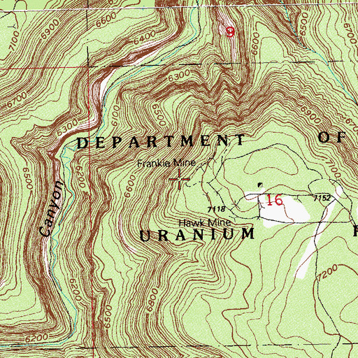 Topographic Map of Frankie Mine, CO