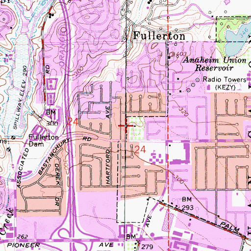 Topographic Map of George Key Ranch Historic Park, CA